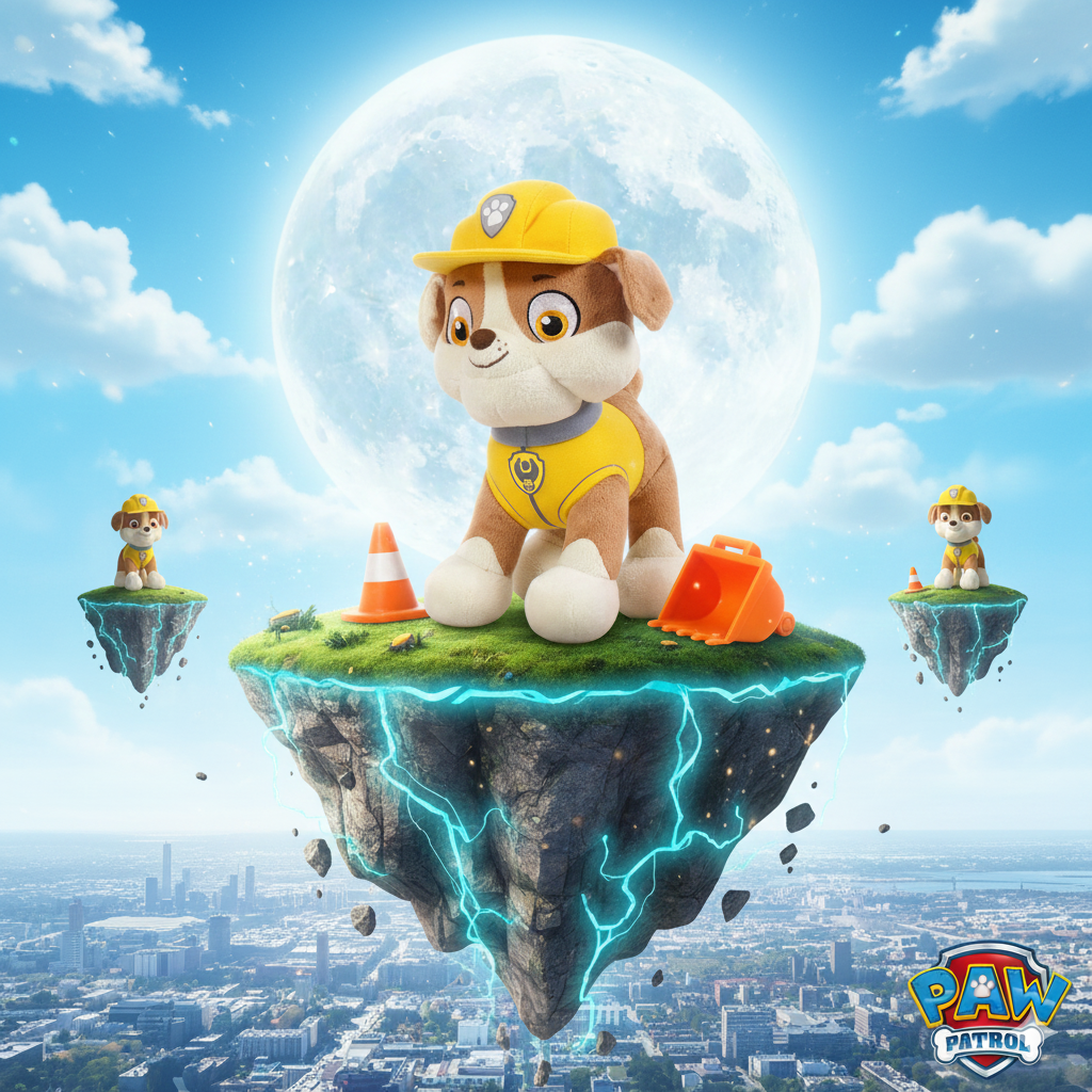 💛🐾 Peluche Rubble – Pat’ Patrouille – 27 cm