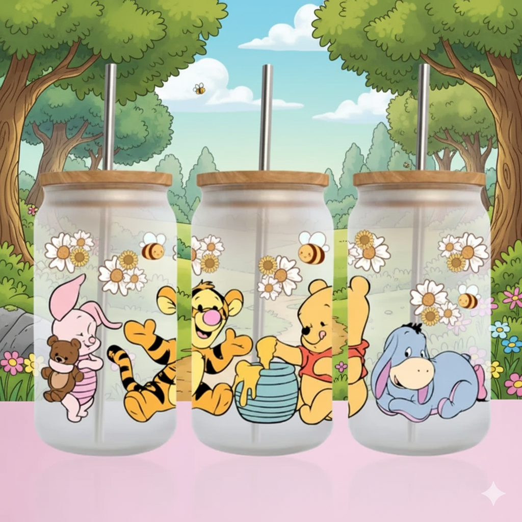 🧸🍯✨ Verre Givré Personnalisable Baby Winnie – 470 ml