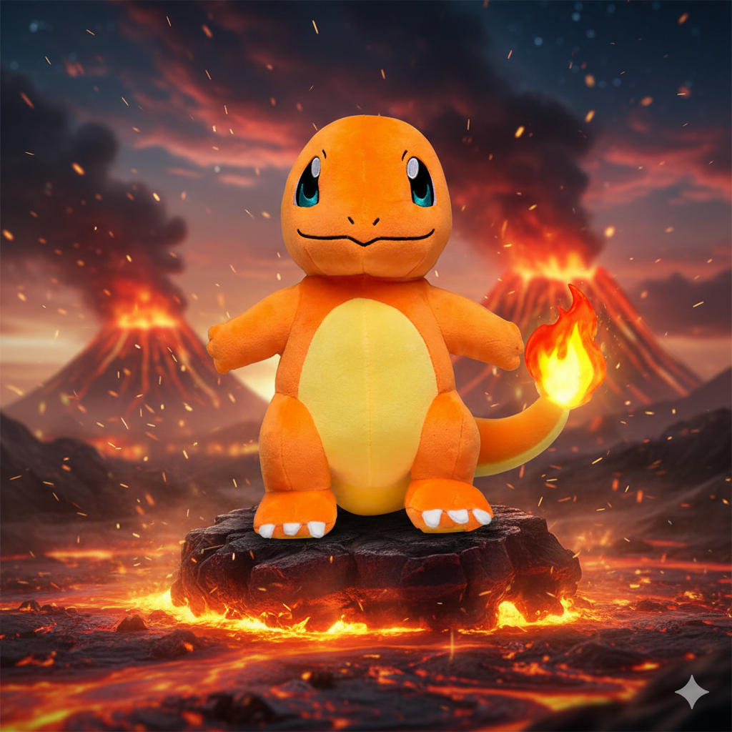 🔥🦎 Peluche Pokémon Salamèche – 26 cm