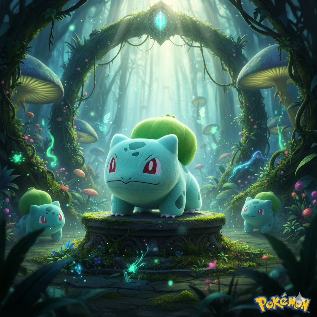 🌱🦎 Peluche Pokémon Bulbizarre – 23 cm