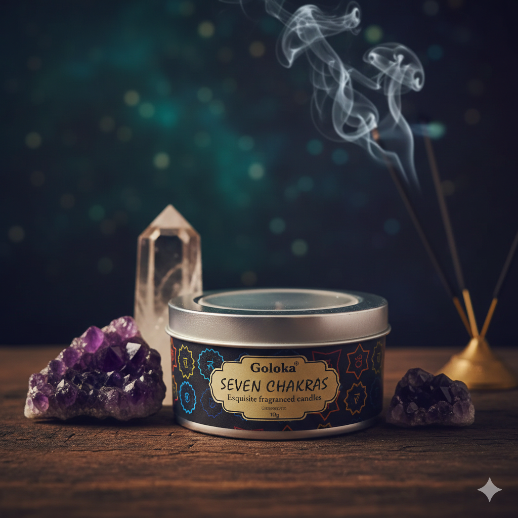 ✨💜 Bougie Goloka Seven Chakras — Cire de Soja — 70 g