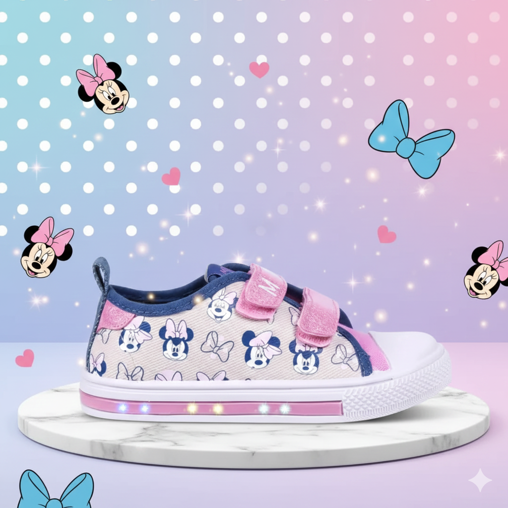 🎀✨ Chaussures de Ville Lumineuses Disney Minnie – LED Clignotantes