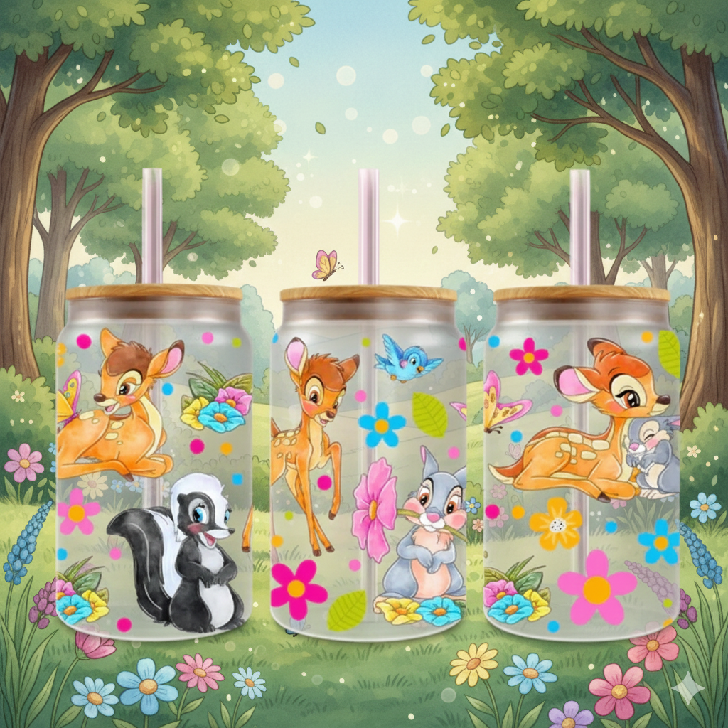 🦌✨ Verre Givré Bambi Personnalisable – Édition Nature