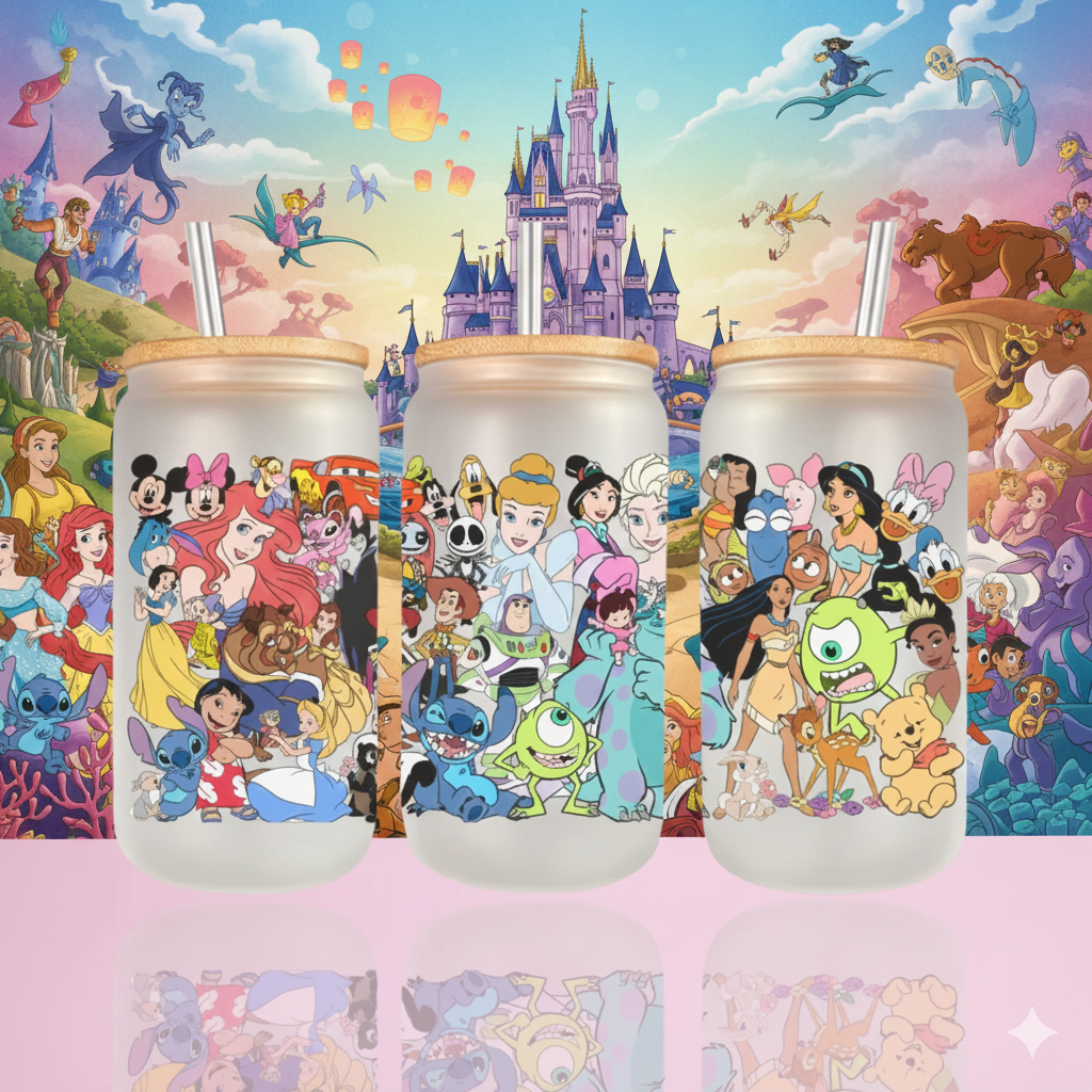 ✨🏰 Verre Givré Disney Personnalisé – Édition Magique – 470 ml