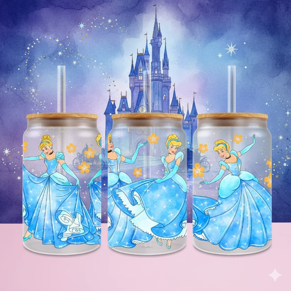 👑✨ Verre Givré Personnalisable Cendrillon – Édition Féérique – 470 ml