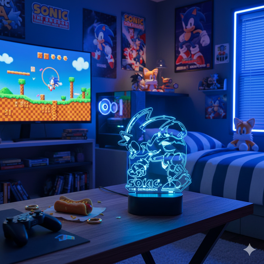 💙⚡ Lampe de Table LED Sonic – Speed Circuit