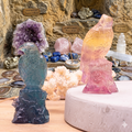 🦅 Aigle sur Socle – Fluorine Multicolore AAA – 55 mm