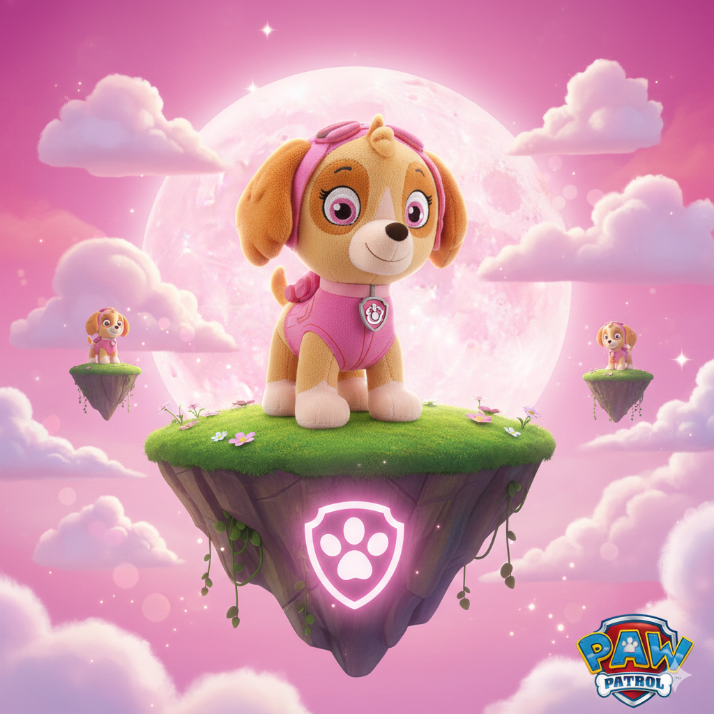 💖🐾 Peluche Skye – Pat’ Patrouille – 27 cm