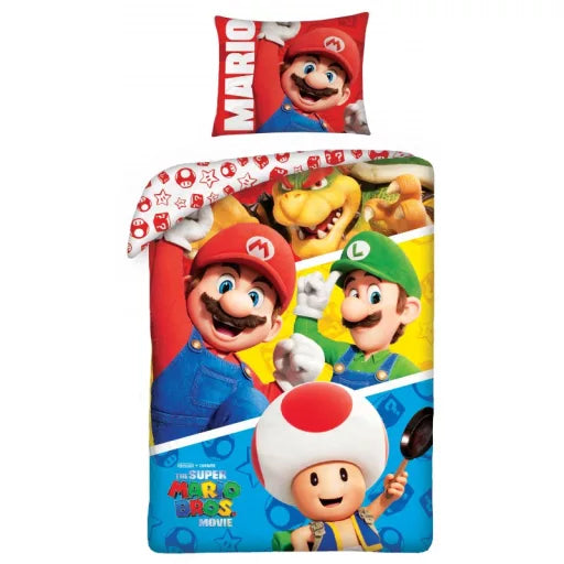 🍄 Housse de couette Super Mario Bros Jouet – 140×200 cm + taie 70×90 cm