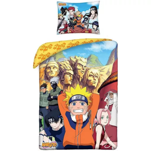 🍥 Housse de couette Naruto Konoha – 140×200 cm + taie 70×90 cm