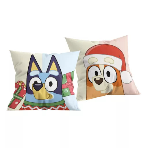 🎅 Coussin décoratif de Noël – Bluey Hat – 40 × 40 cm