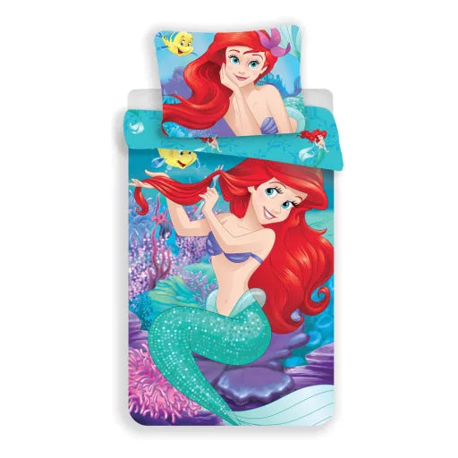 🧜♀️ Parure de lit Disney Princesse Ariel – 140×200 cm + taie 70×90 cm