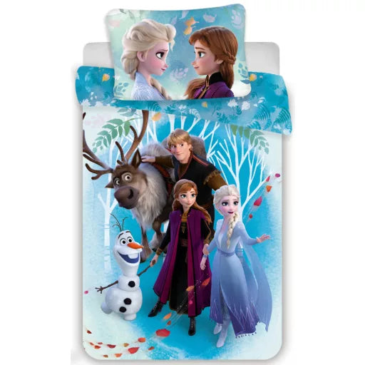 ❄️ Parure de lit Disney La Reine des Neiges – Whispering Wind – 140×200 cm + taie 70×90 cm