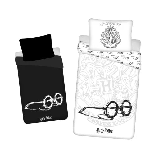 🪄 Housse de couette Harry Potter Lunettes phosphorescentes – 140×200 cm + taie 70×90 cm
