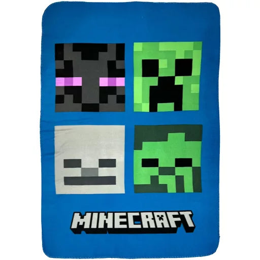 👾 Couverture polaire – Minecraft « Bad Mobs » ultra douce – 100 x 150 cm