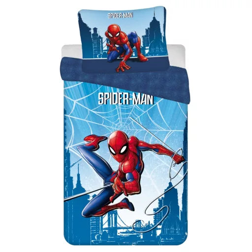 🕸️ Parure de lit Spiderman Skyline – 140×200 cm + taie 70×90 cm