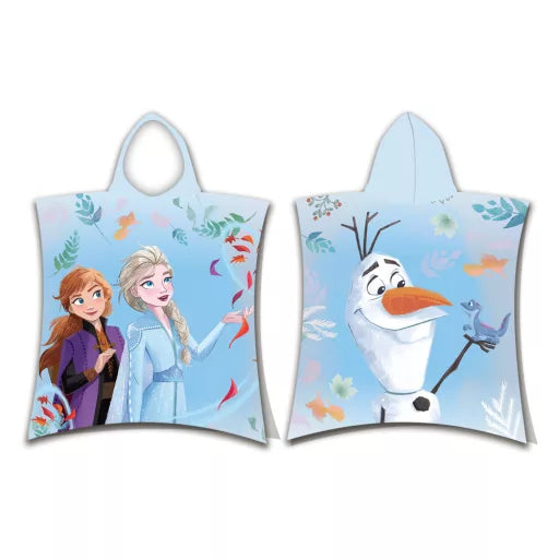 ❄️💙 Poncho de plage – Disney La Reine des Neiges – bleu – 100 % coton – 50 × 115 cm
