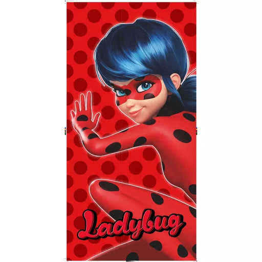 🐞 Serviette de bain Miraculous – Ladybug & Chat Noir