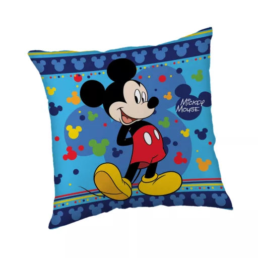 🐭 Coussin décoratif – Disney Mickey bleu – 40 × 40 cm