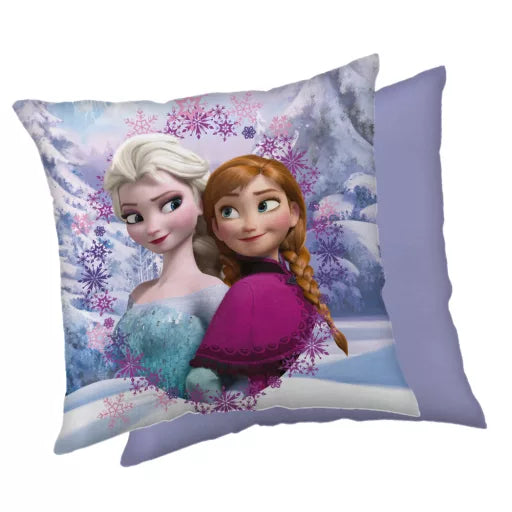 ❄️👑 Taie d’oreiller – Disney La Reine des Neiges – 40x40 cm – effet velours – coussin inclus