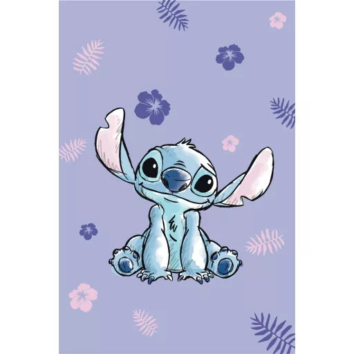 🌺 Couverture microflanelle Disney – Lilo & Stitch, Le Chien Étoile – 100 x 150 cm