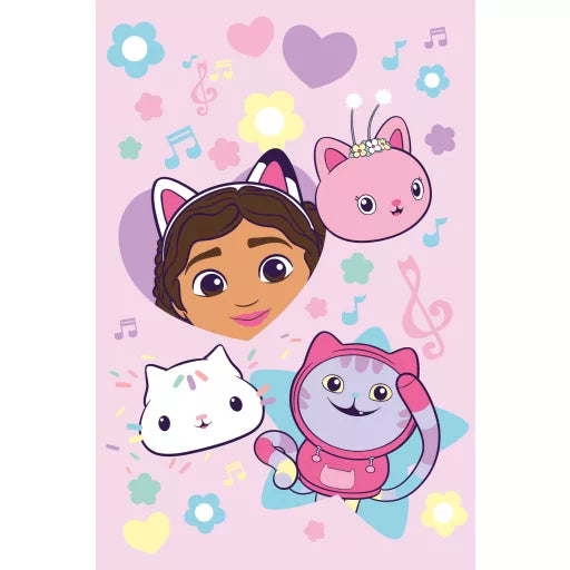 🎶 Couverture polaire musicale – Maison de poupée de Gabi – 100 x 150 cm