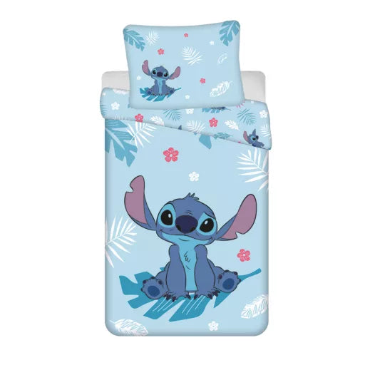 💙 Housse de couette Disney Lilo et Stitch Bleu – 140×200 cm + taie 70×90 cm