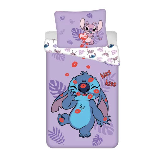 💋 Housse de couette Disney Lilo et Stitch Kiss – 140×200 cm + taie 70×90 cm