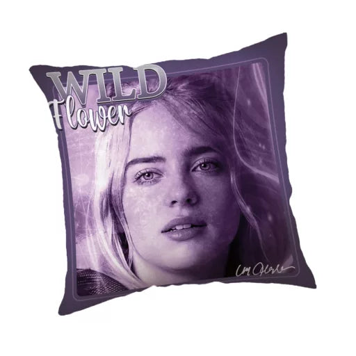 🌼 Coussin décoratif – Billie Eilish Wild Flower – 40 × 40 cm