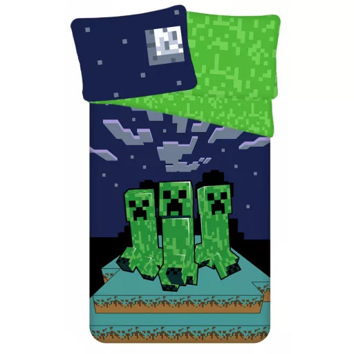 ⛏️ Parure de lit Minecraft Sssleep Tight – 140×200 cm + taie 70×90 cm
