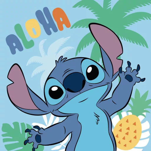 🍍 Serviette de toilette Disney Lilo et Stitch – The Star Dog Ananas – 30x30 cm