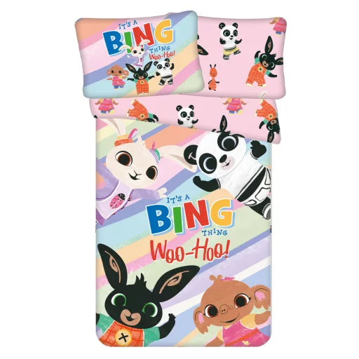 🐰 Parure de lit enfant – Bing « It's a Thing » – 100×135 cm + Taie 40×60 cm