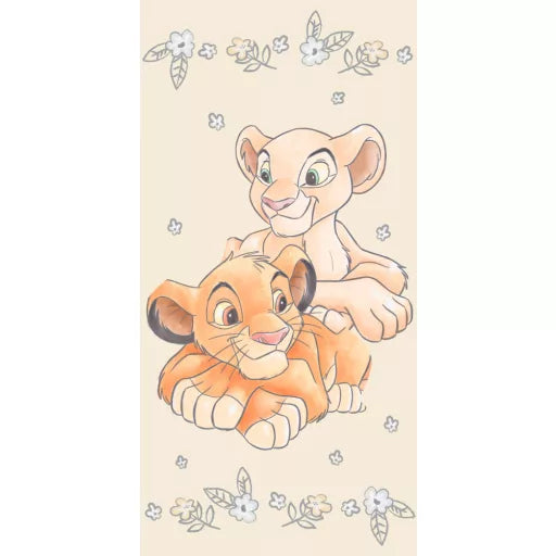 🦁 Serviette de bain Disney Le Roi Lion – Simba & Nala Jaune