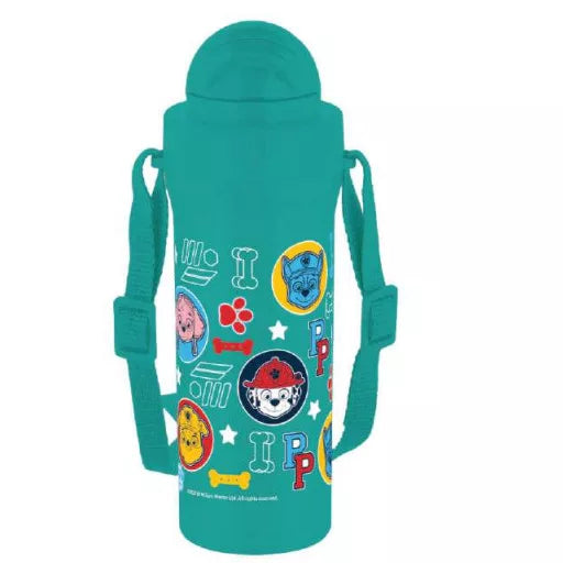 🐾 Bouteille Paw Patrol Heads en plastique avec paille et crochet – 350 ml