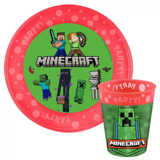 ⛏️ Ensemble Minecraft Premium – Micro-ensemble en plastique (tasse 250 ml) 🟩