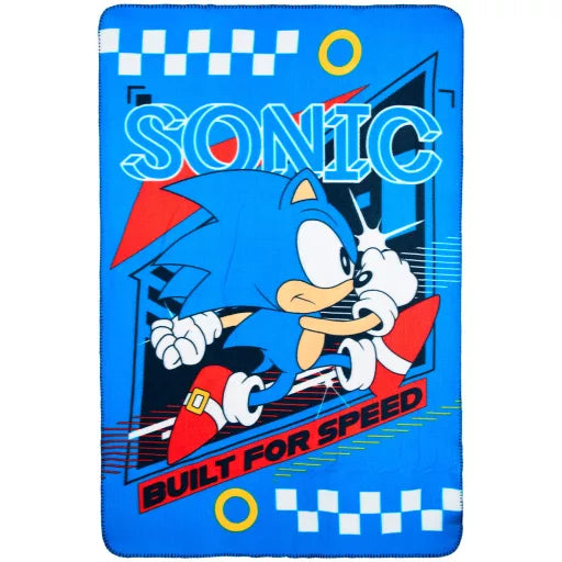 🌀 Couverture polaire Sonic le Hérisson – Conçue pour la vitesse – 100 x 150 cm
