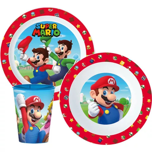 🍄 Service de table Super Mario – Micro-service en plastique (tasse 260 ml)