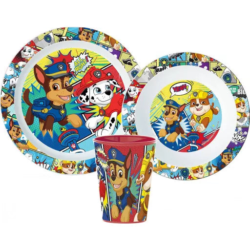 🐾 Service de table Paw Patrol – Micro-service en plastique (tasse 260 ml)