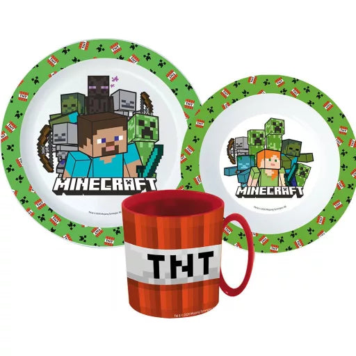 ⛏️ Service de table Minecraft – Micro-ensemble en plastique (mug 350 ml) 🟩