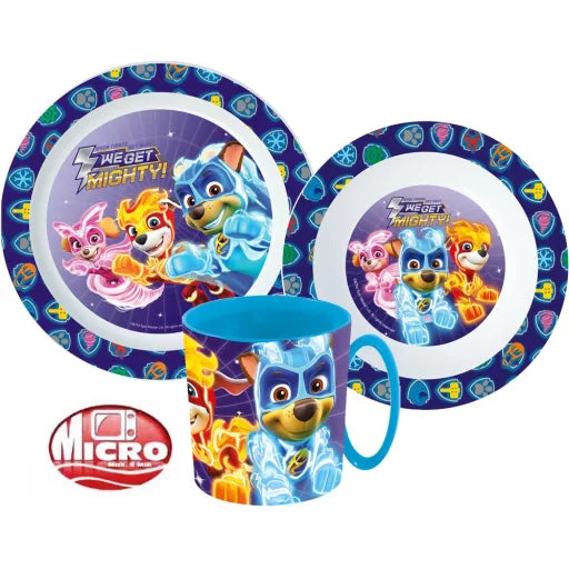 🐾 Coffret repas Paw Patrol – Micro-ensemble en plastique (mug 350 ml)
