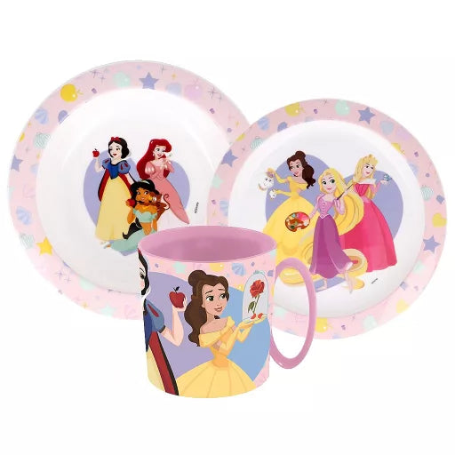 👑 Service de table Disney Princess True – Micro-ensemble en plastique (tasse 350 ml) ✨