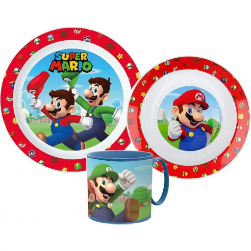 🍄 Service de table Super Mario – Micro-service en plastique (mug 265 ml)