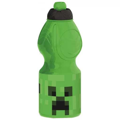 🟩 Bouteille de sport Minecraft Creeper en plastique – 400 ml