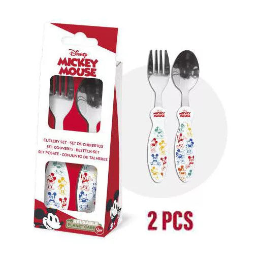 🎉 Ensemble de couverts en métal – Disney Mickey Fun-Tastic – 2 pièces