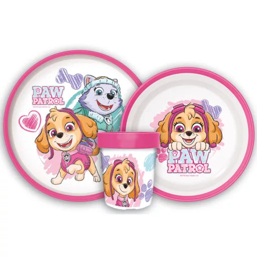🐾 Ensemble de salle à manger antidérapant Paw Patrol Sketch – Microplastique (tasse 260 ml)