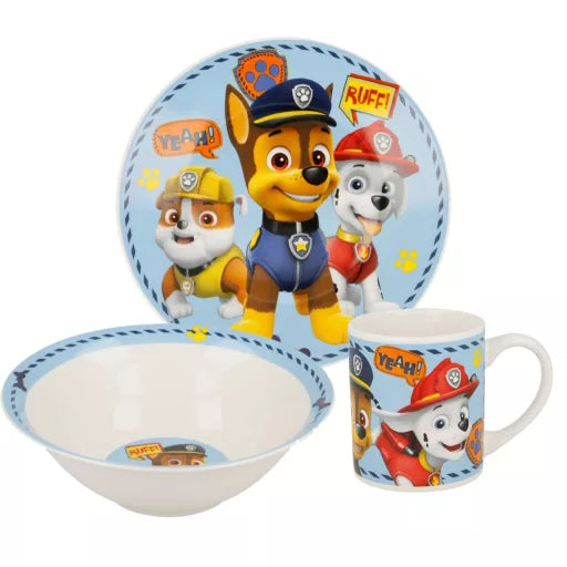🐾 Service de table en porcelaine Paw Patrol Boy Icons – Coffret cadeau