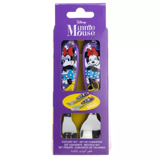 🌞 Ensemble de couverts ergonomiques – Disney Minnie Sunshine – 2 pièces