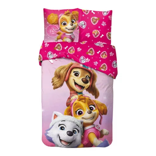 💗 Parure de lit Paw Patrol Pink Squad – 140×200 cm + taie 65×65 cm