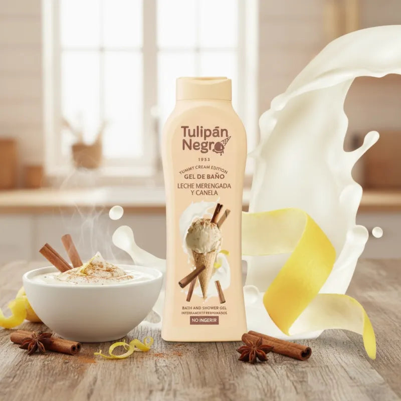 🍨✨ Gel Douche Leche Merengada & Canela – Tulipán Negro