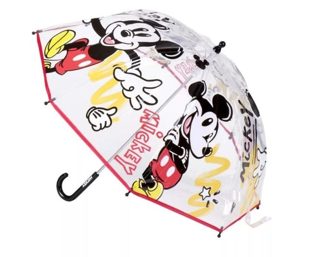 Parapluie Transparent Mickey – Ø71 cm de Bonne Humeur pour Petits Explorateurs ☔✨